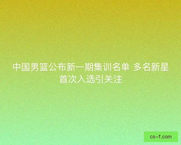 中国男篮公布新一期集训名单 多名新星首次入选引关注